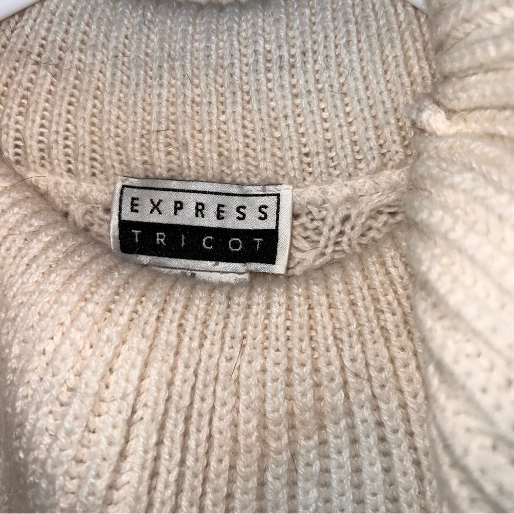 Express Tricot Vintage 90’s Cable Knit Cowl Neck Sweater Sweater Dress Italy Med - Picture 7 of 14
